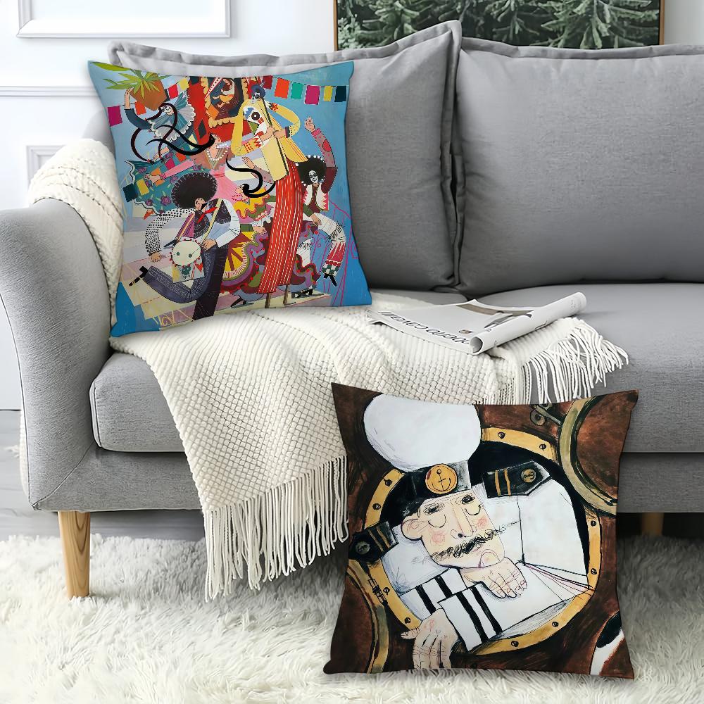 Funny Artist M-Masha P-Pryanichnikova   Pillow Case Office Cushions Suitable For Sofa Car Bedroom Decorative Cushion Cover