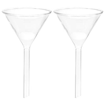 PATIKIL 100mm Glass Funnels, Set of 2, Short Stem, Borosilicate Glass, Thick-Walled, for Scientific Use, for Filling Water Bottles, Home, Laboratory,