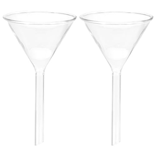 

PATIKIL 100mm Glass Funnels, Set of 2, Short Stem, Borosilicate Glass, Thick-Walled, for Scientific Use, for Filling Water Bottles, Home, Laboratory,