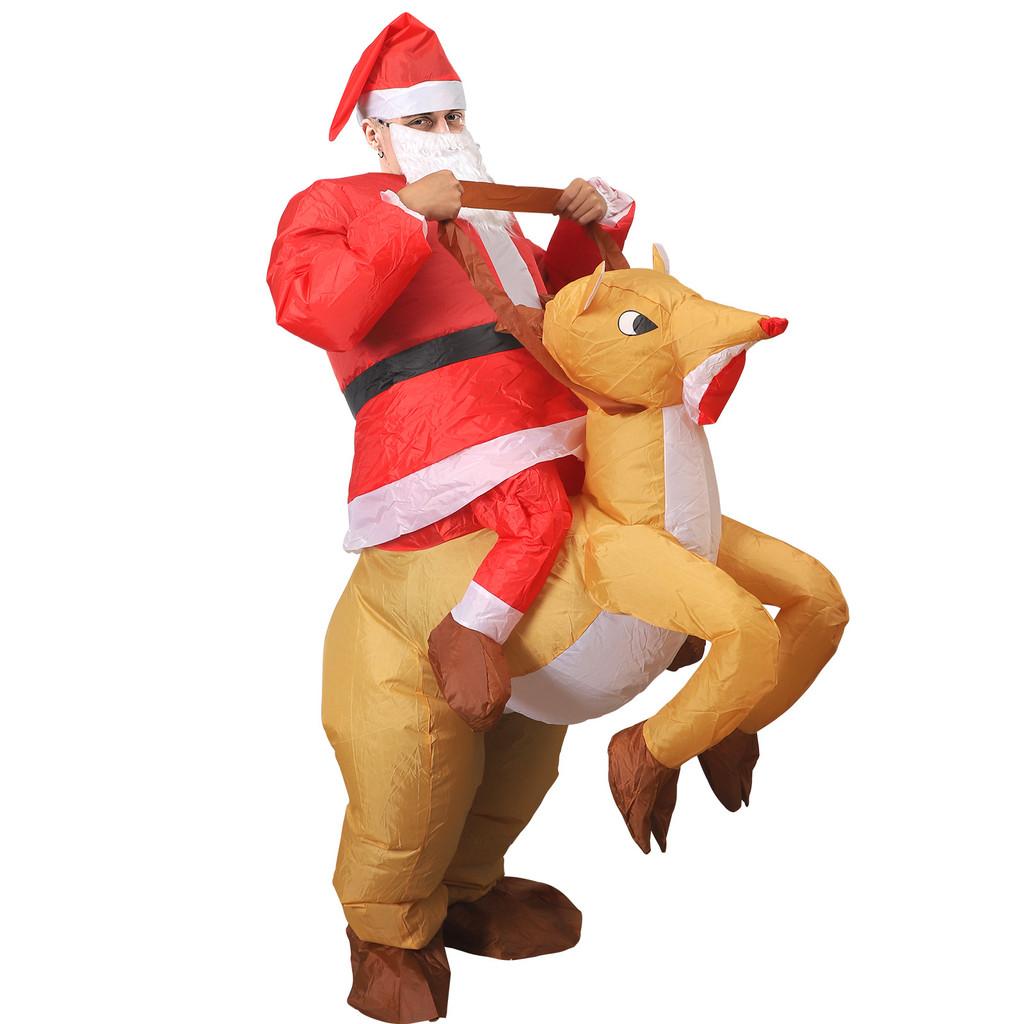 Weihnachtsmann Aufblasbares Rentier Kostüm zum Aufsitzen für Party Events