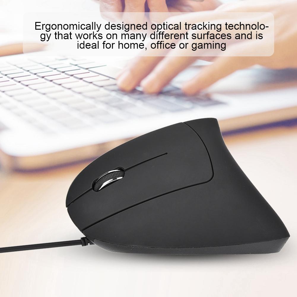 USB Wired Left Hand Vertical Mouse Ergonomic Gaming Mouse Wrist Healthy Mouse