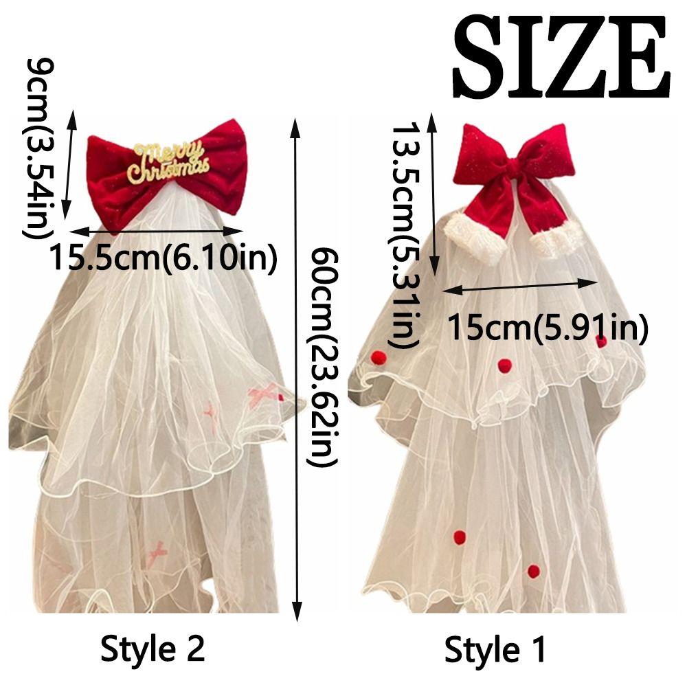 Creative Christmas Veil Headband Lace White Bridal Tulle  Christmas Party Cosplay