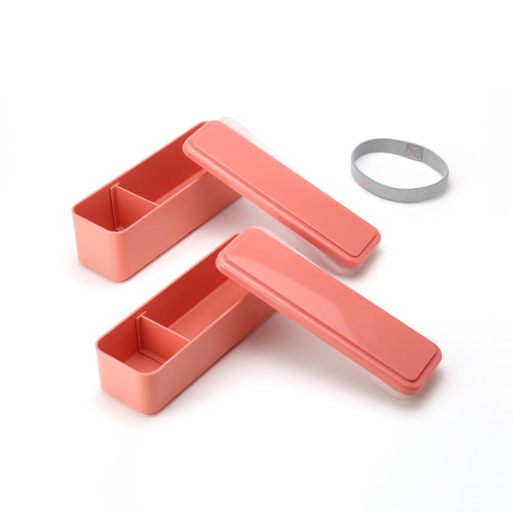 Miyoshi Seisakusho Lunch Box with Integrated Ice Fit Series Macaron GEL-COOL Pack, Slim, S+L, Pack, 0101-0180