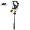 Hanging Pumpkin Halloween Decor Solar Garden Stake Light, Metal Black Cat & Moon Waterproof Crescent Pathway Lights Decorations for Lawn Patio