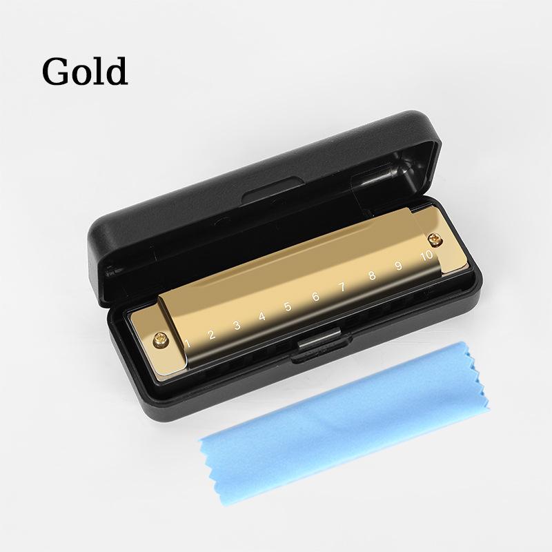 Professional Ten-Hole Metal Harmonica - Alloy Toy Musical Instrument