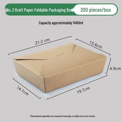 Kraft Paper Disposable Takeout Boxes