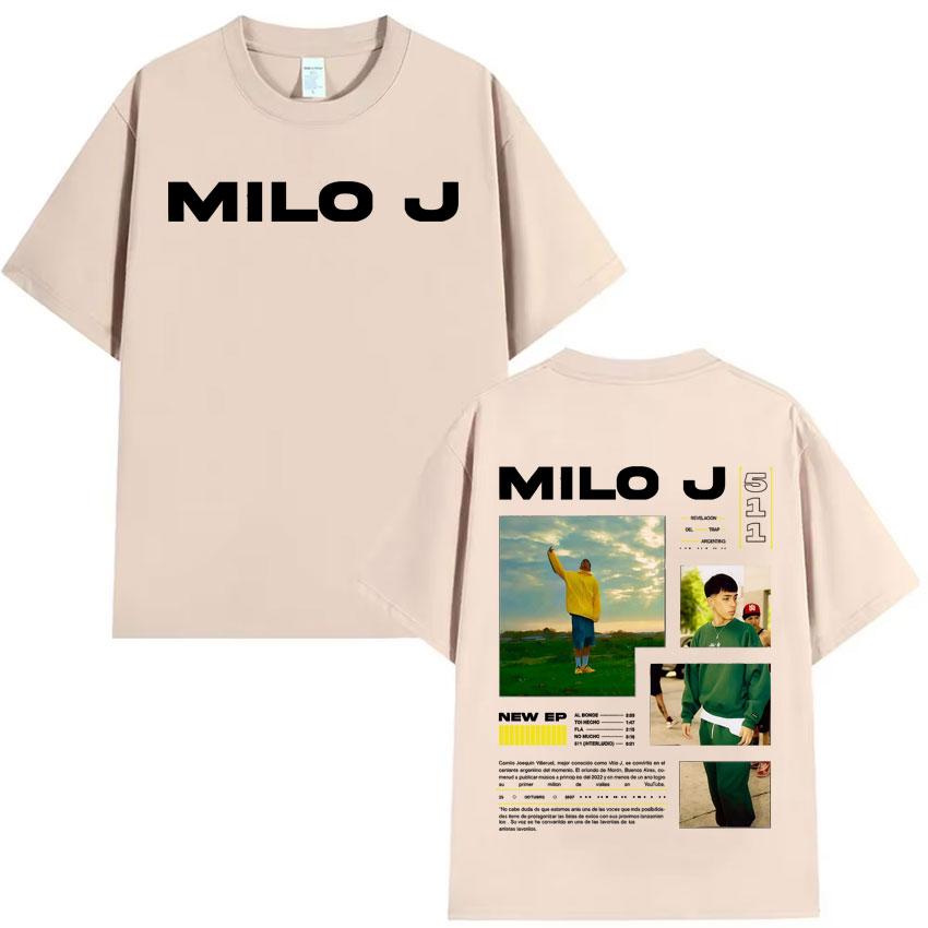 2025 Tour Tee Rapper Milo J 511 NEW Album Fashion Graphic Tshirt Men Music Streetwear Hip Hop Shortsleeve Summer Print Tshirt