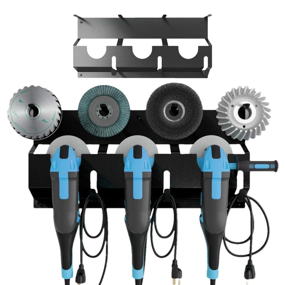 Large Capacity Tool Storage Rack Sturdy Metal Storage Rack  Fixed Polishers Holder