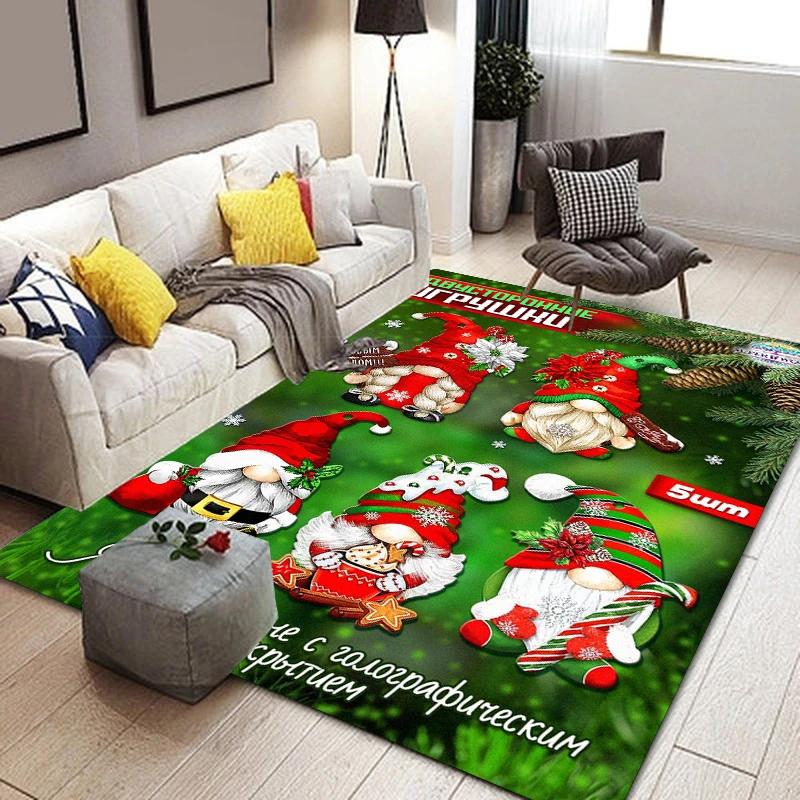 C-Christmas dwarf print carpet yoga mat bedroom decoration carpet living room bathroom decoration floor mat birthday gift