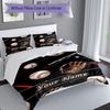3PC Custom Name Baseball Dreams Bedding Set Duvet Cover Closure Includes 1 Duvet Cover & 2 Pillowcases for Bedroom