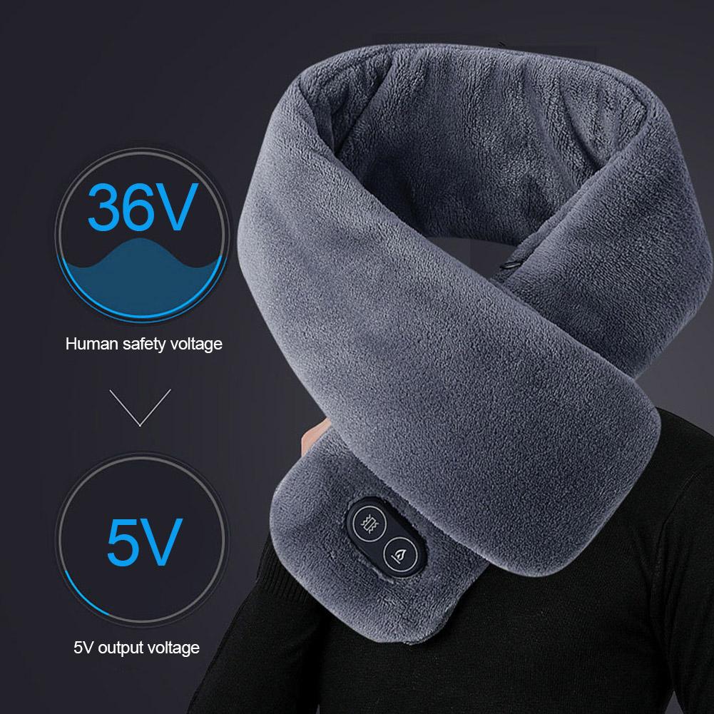 Heated Scarfs Heated Scarfs Rechargeable Heating Scarf USB Charging Lightweight Soft Scarf for Men Women Heating Scarf