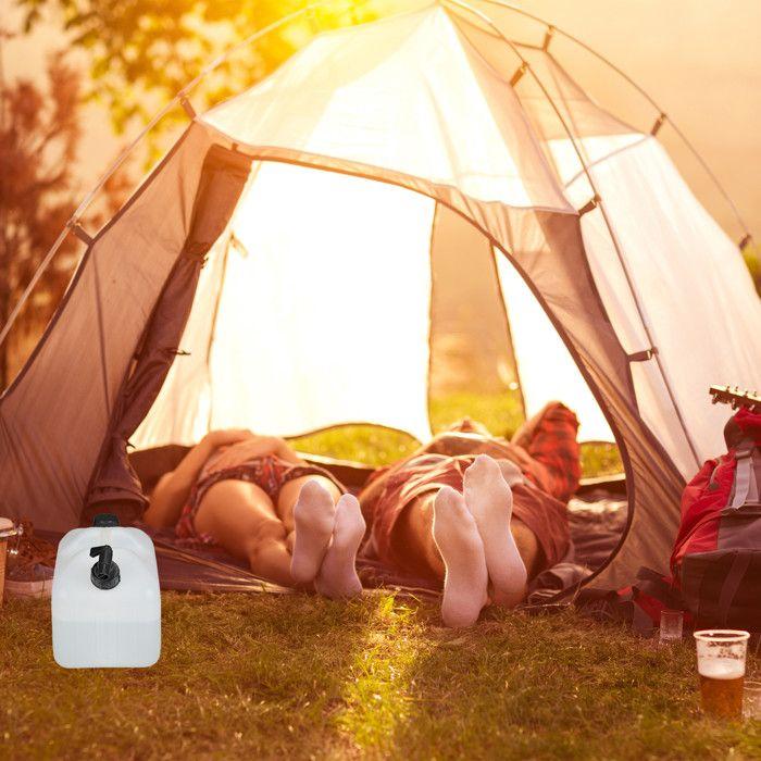 Relaxdays Jerrican D’eau Avec Robinet, Plastique Sans BPA, Grande Ouverture, Poignée, 10 Litres, Noir Et Blanc