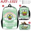 Sanrio Anime 3-Piece Set Backpack Lunch Bag Pencil Case Large Capacity Student School Bag Cute Cartoon Pink
