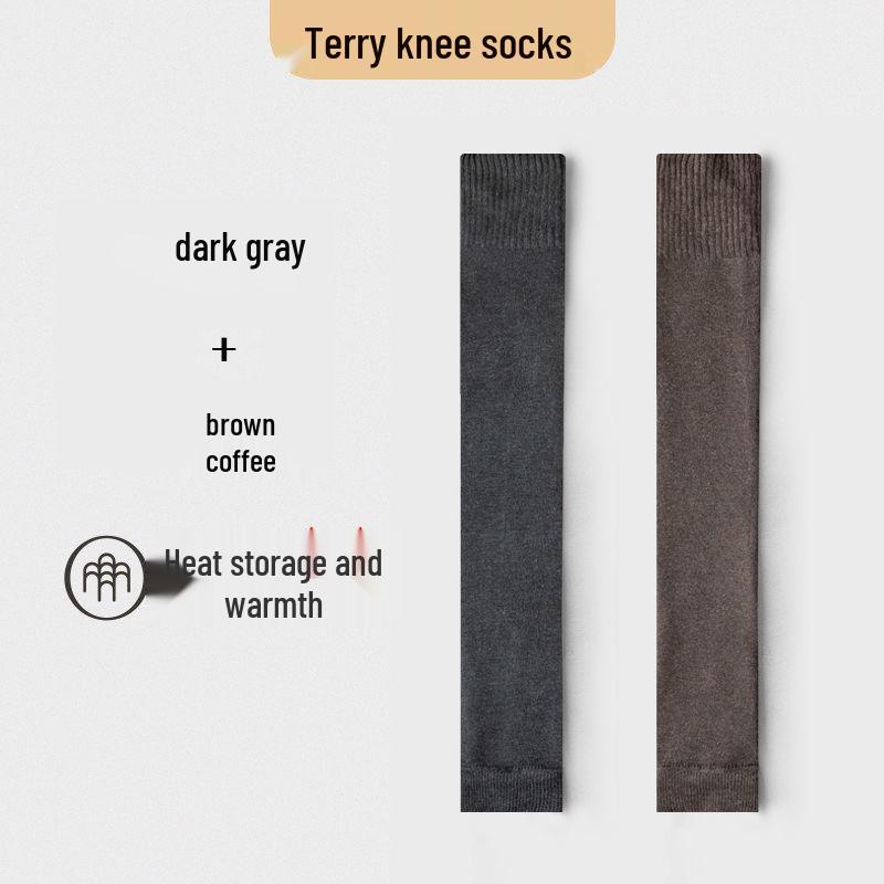Verdickte Winter Kniehohe Stulpen und Überknie Frotteesocken