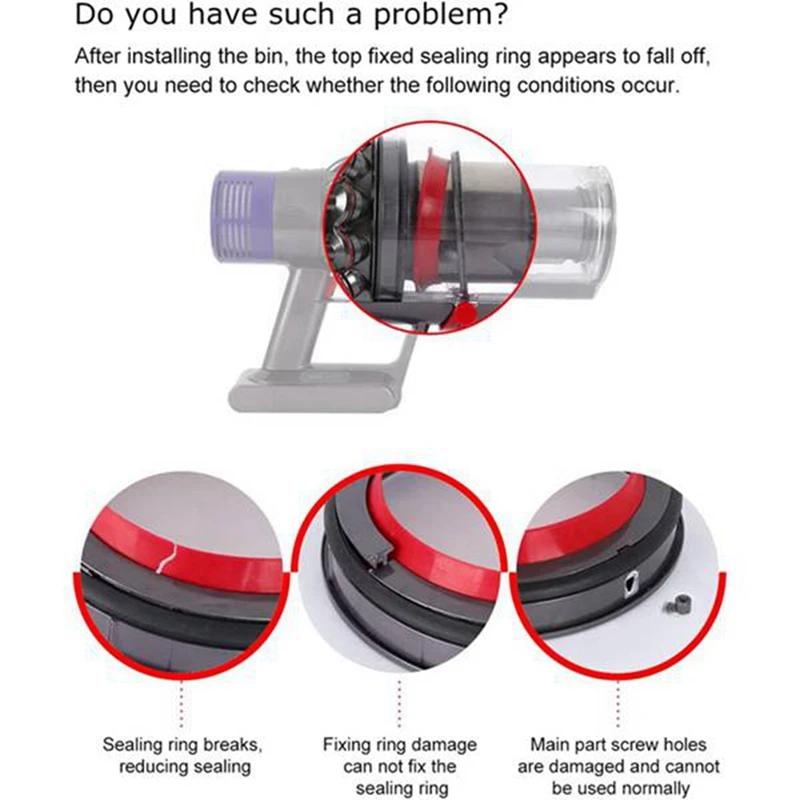 Dust Bin Top Fixed Sealing Ring Replacement for Dyson V10 SV12 Vacuum Cleaner Accessories