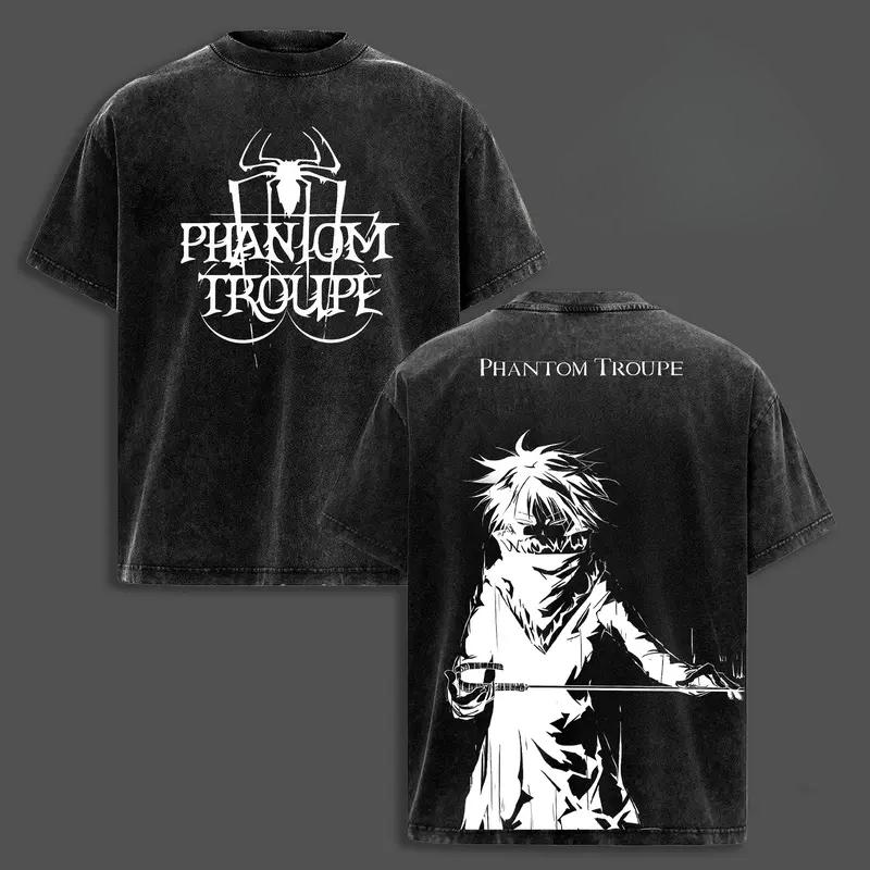 

Hot Anime Hunter x Hunter Feitan Portor Clothing Men Women Tshirts Washed Cotton Tee Retro Oversized T-shirt Harajuku T Shirt XXL чёрный