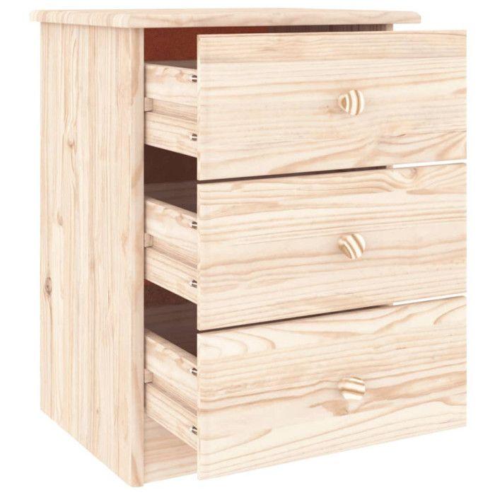 VidaXL Bedside Table ALTA 41x35x55 Cm Solid Pine Wood 353917