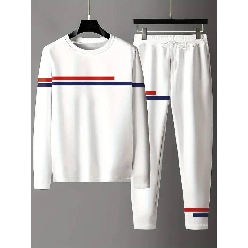 Vintage Trainingsanzug Frühling Übergroßes Set Druck Langarm T-Shirt+Hose Jogger Sportbekleidung Lässig Streetwear 2-teiliger Anzug