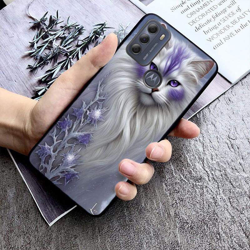 Cat Art Phone Case For Moto Edge 50 40 Pro Edge 40 30 Ultra Neo Fusion G Power G Stylus G Play E32 E20 E40