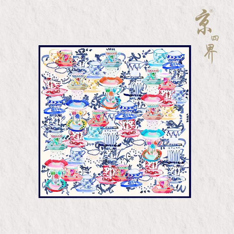 Jingsijie Diamond Breakfast Mulberry Silk Scarf