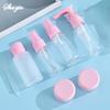 Household Storage Bottle Independent Separate Bottle Set Press Type Spray Bottle Transparent Seven Piece Cosmetic Travel Set