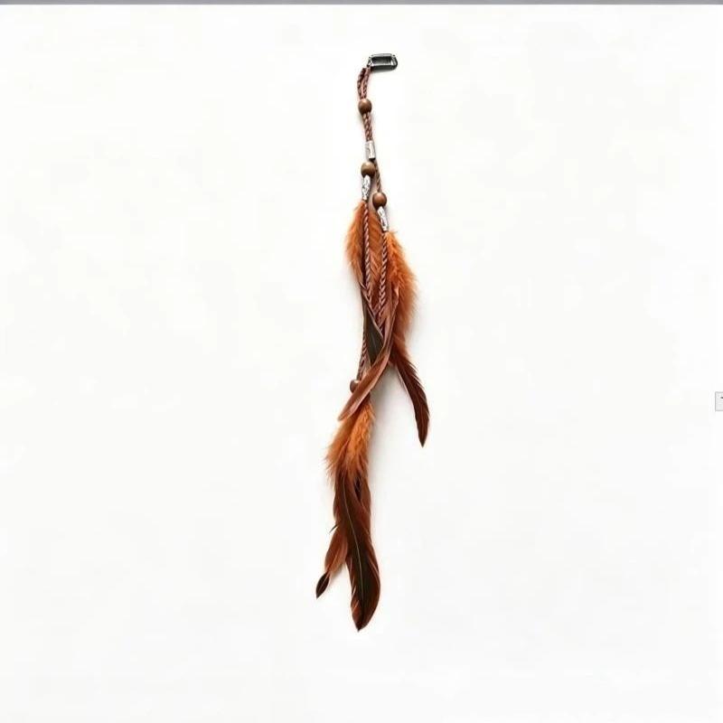 1 Pcs Vintage Ethnic Style Feather Hair Clip Seaside Vacation Bohemian Tassel Headband Headwear