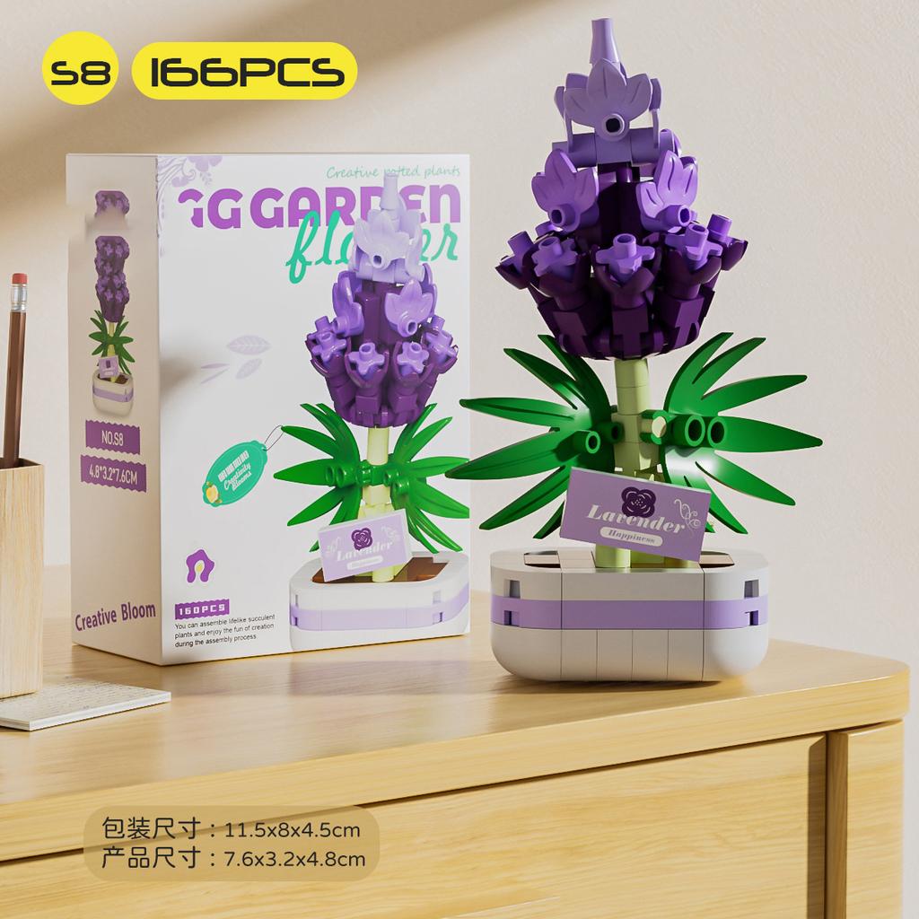 Bouquet Flower Adult Construction Christmas Tree Building Blocks for Children 7 To 10 Years Old Mini Assembled Bricks Girl Gifts