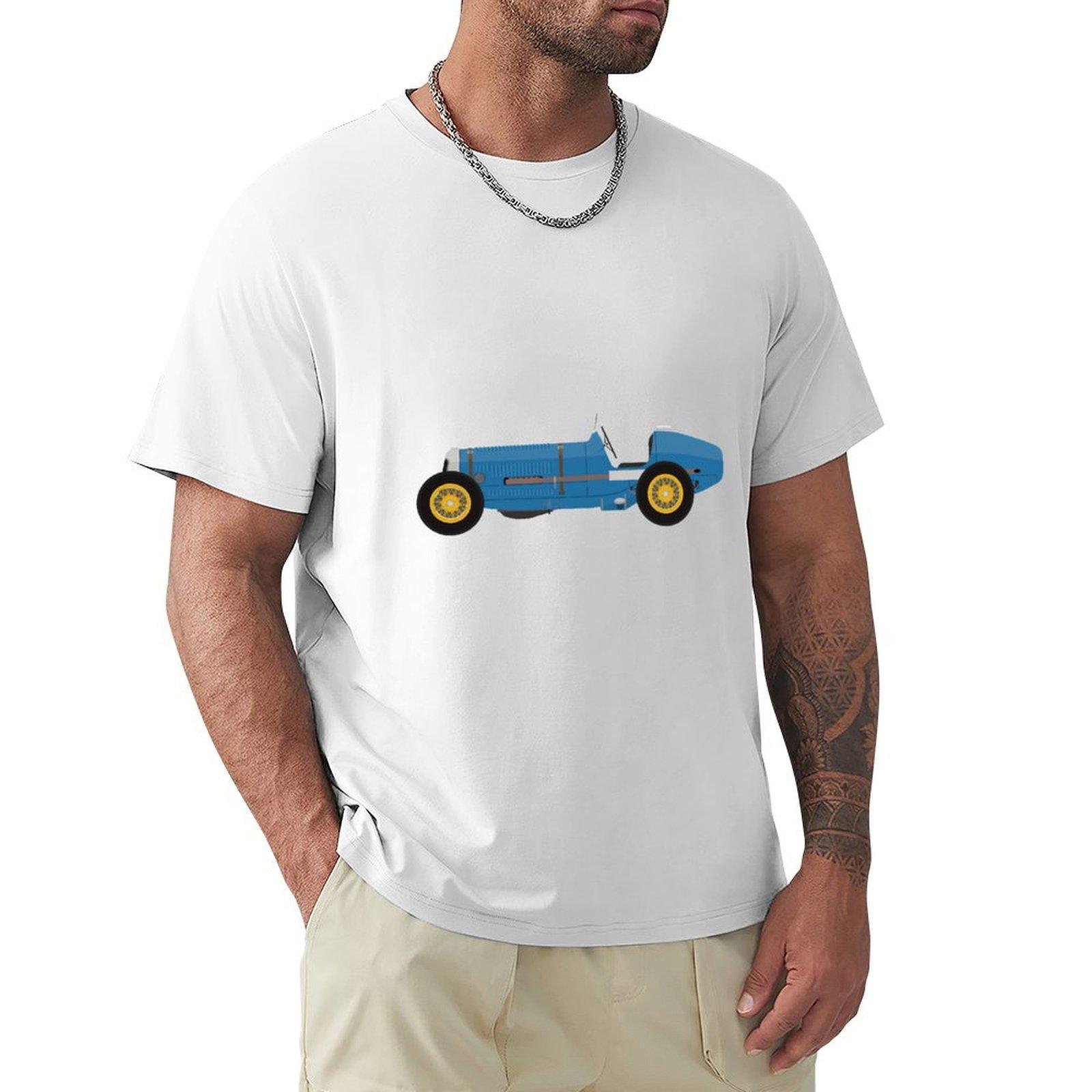 Era R5b (Blue Yellow) Racing Car Tshirt Festival Casual Short Sleeve S