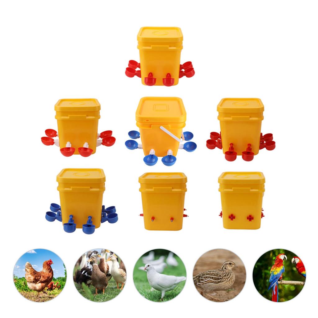 Automatic Poultry Drinking Bowl Automatic Chicken Waterer Cup with 12L Handheld Barrel Poultry Drinking Equipemnt for Goose Duck