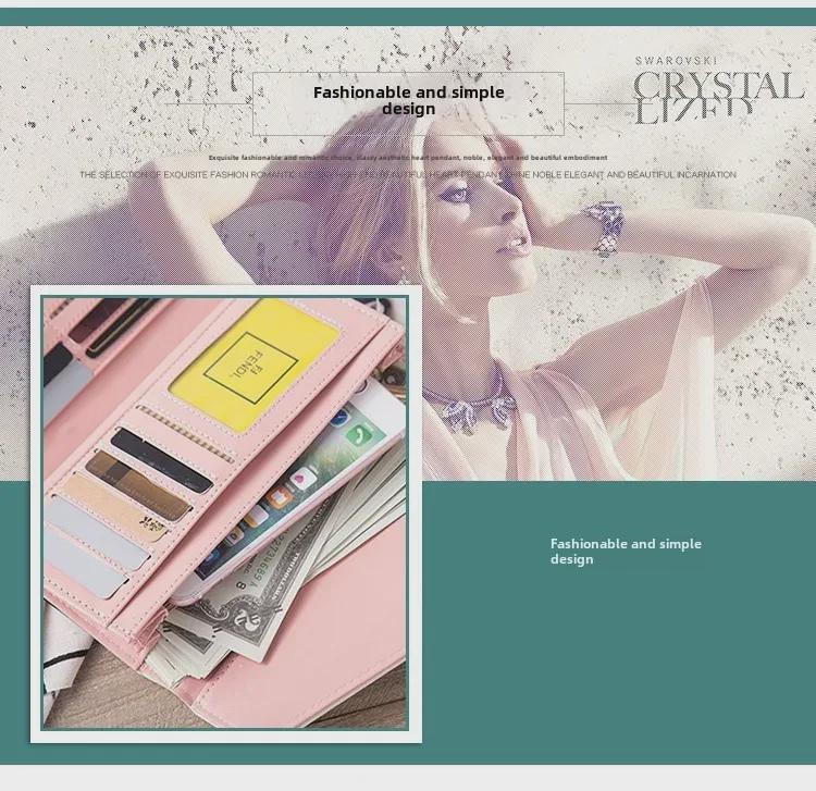 Women's Korean Floral Contrast Color Envelope Buckle Wallet