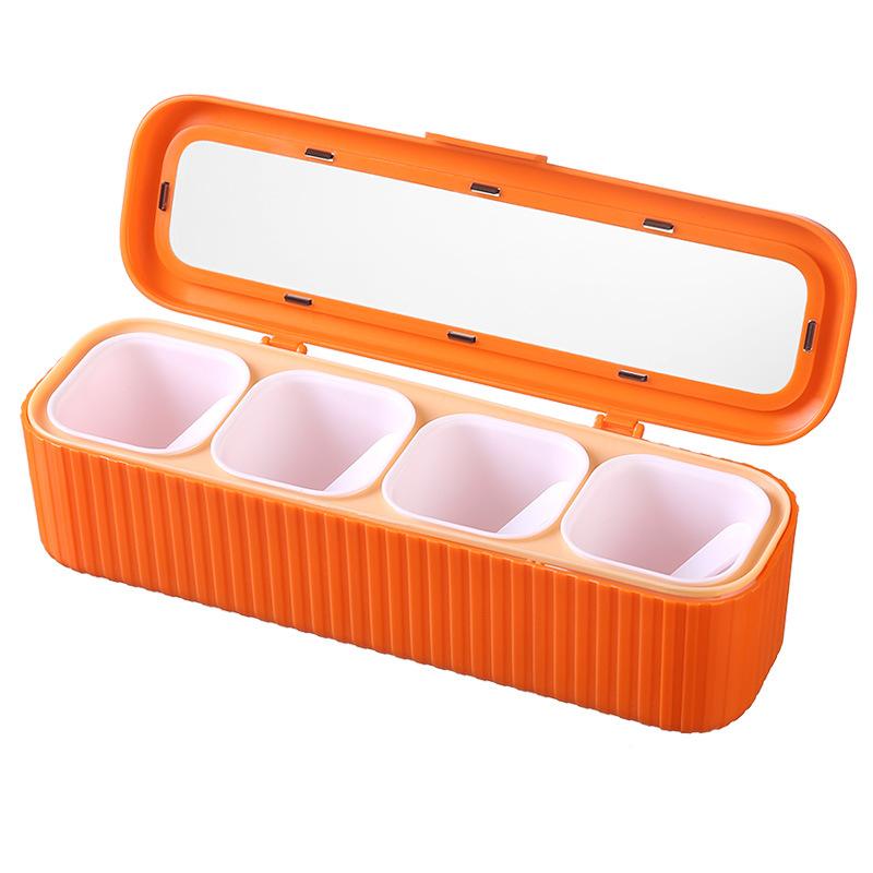 4 In 1 Seasoning Box Combination Set Household Kitchen Salt Monosodium Glutamate Seasoning Can Chili Seasoning Integrated Multiple Storage Box Set