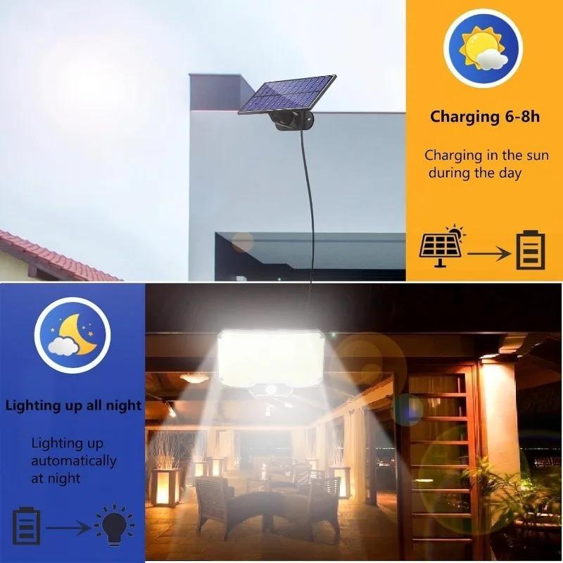 High Efficiency Solar Outdoor Lamp Featuring 234 LEDs Motion Sensor Technology 3 Operating Modes IP65 Waterproof Garden Light