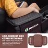 Car Armrest Box Pad Auto Protective Armrest Mat Storage Bag Interior Accessory For Skoda octavia a5 a4 mk1 2 fabia superb rapid xknp33