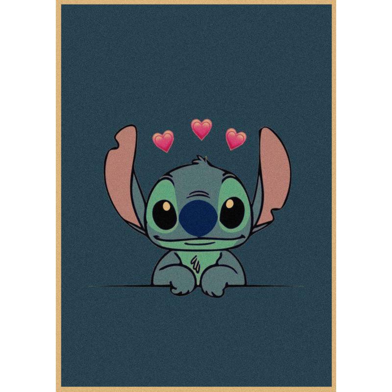 Lilo & Stitch Retro Kraft Poster - Scrump Wall Art Decoration