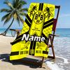 Asciugamano da Spiaggia Personalizzato con Nome Borussia Dortmund, per Viaggio Campeggio Festa in Spiaggia Arredamento Casa, Regalo di Compleanno per Famiglia e Amici