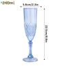 Light Blue Crystal Champagne Flutes - Textured Stemmed Glassware for Wedding, Party & Home Bar