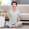 Pigiama Primavera Estate Maniche Corte Pantaloni Lunghi Cotone Tuta Homewear Taglia Plus Extra Large