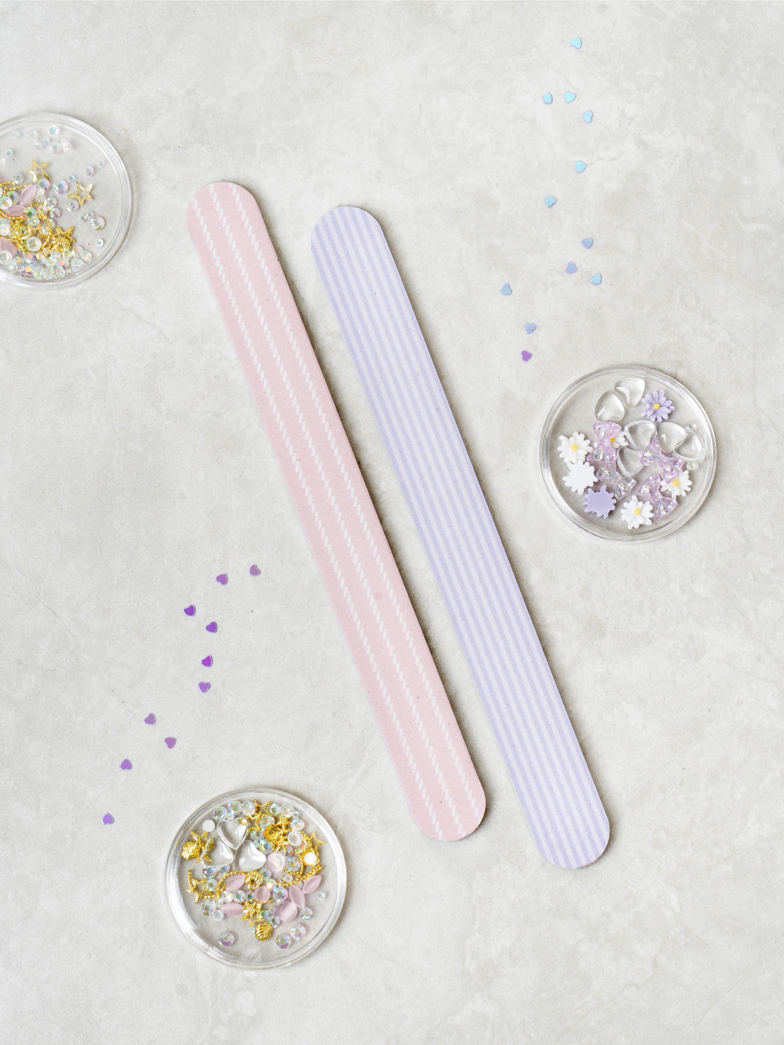 Striped Nail File Set (2-Pack) 1ea