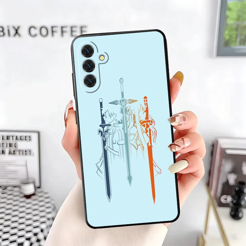 S-Sword O-Online SAO Anime Soft Phone Case for Samsung A17 A37 A57 A16 A26 A36 A56 A15 A25 A35 A55 A14 A24 A34 A54 A13 A23 A33 A