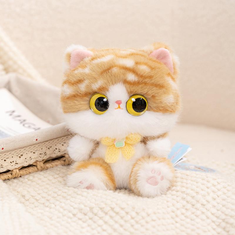 Lucky Cat Plush Toy With Necklace And Bow Decoration For Home Decor And Giftgiving
