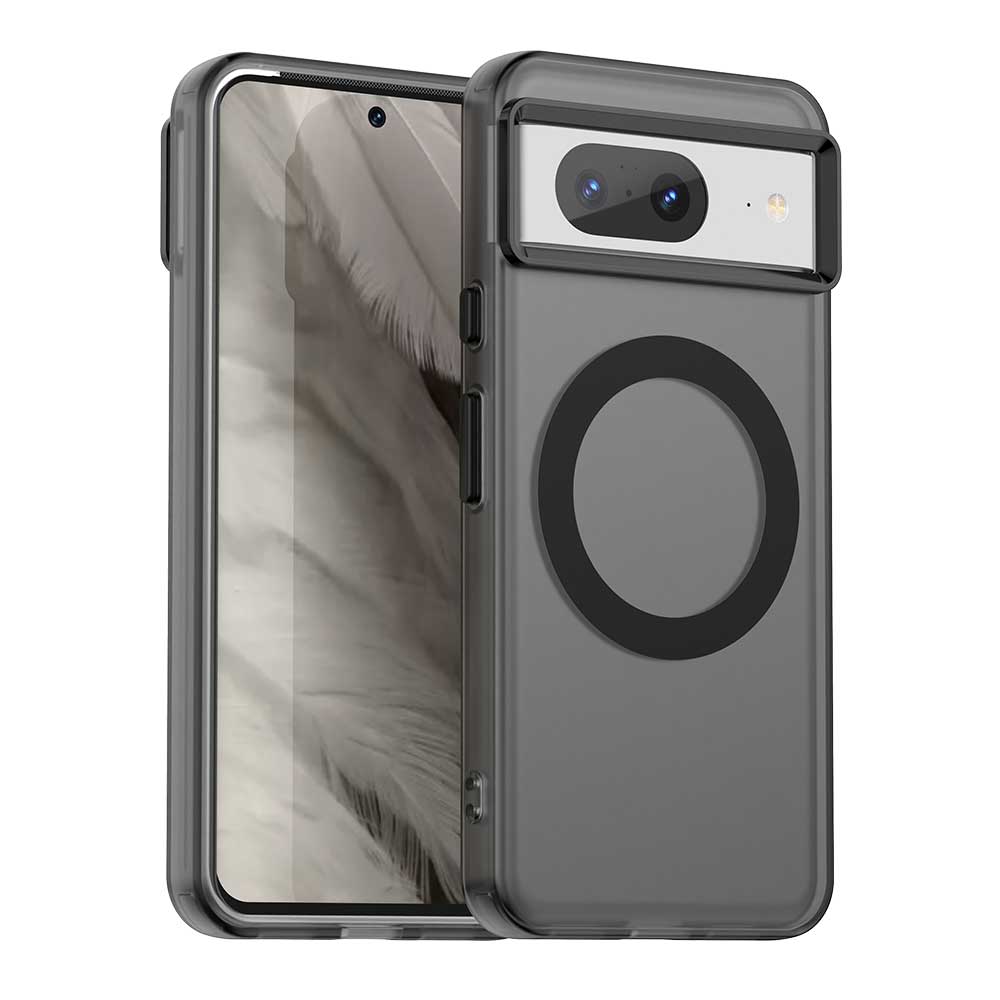 

Тонкий противоударный чехол для Google Pixel 8 8 Pro 8A с защитой от падений, отпечатков пальцев, магнитный матовый For Pixel 8A чёрный