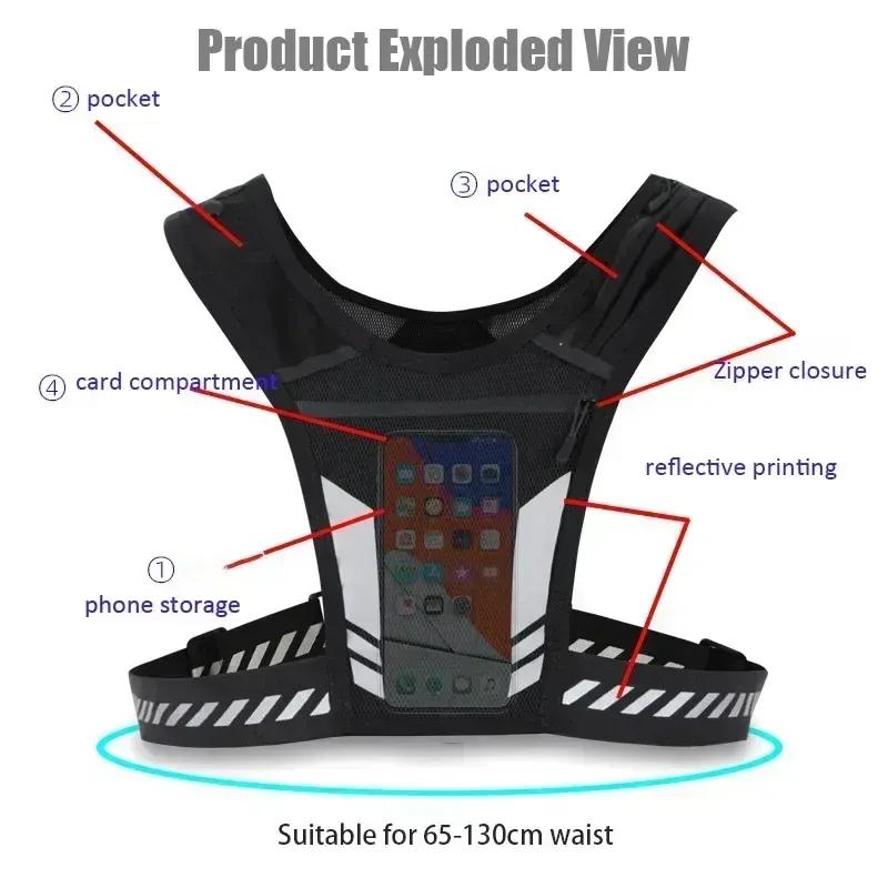 Ultra Light Running Vest with Phone Pocket Water Bottle Holder Breathable Hydration Pack for Outdoor Sports Cycling Hiking Trail