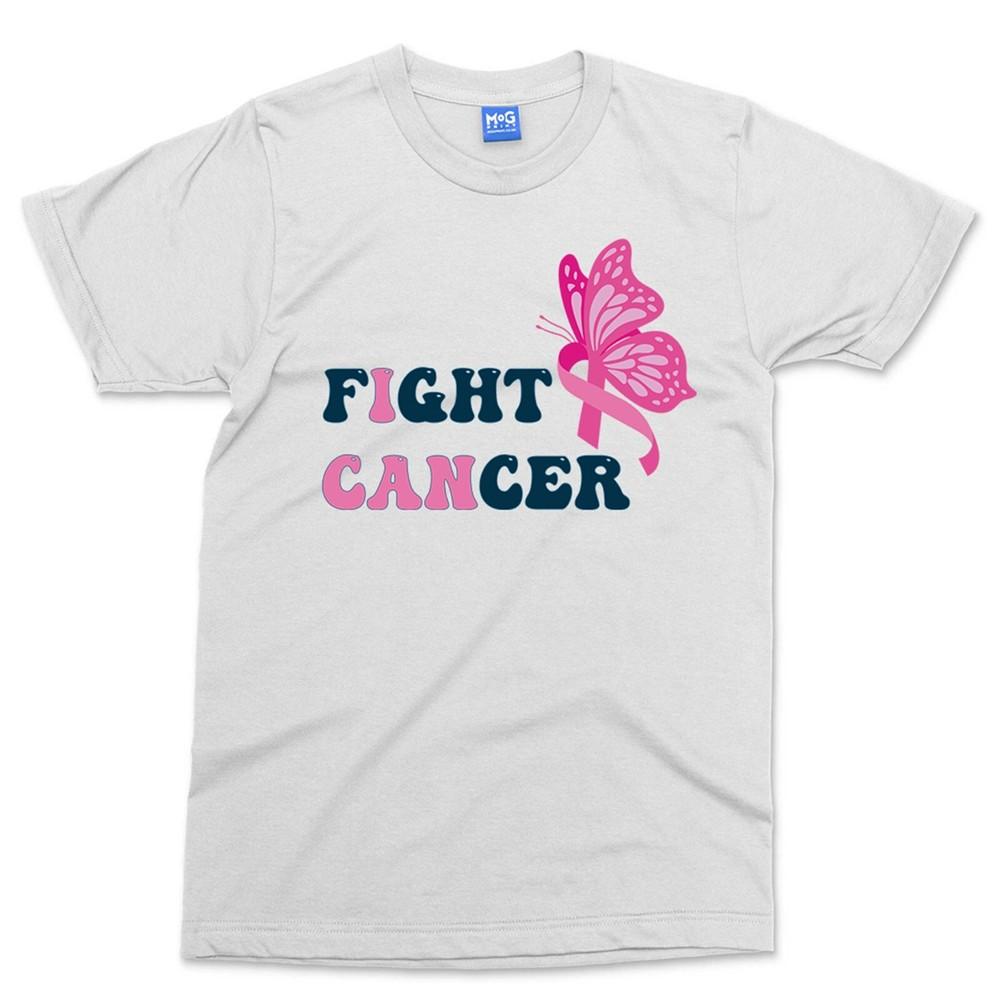 

Fight Cancer Butterfly T-Shirt Awareness Family Support Gift Survivor Ribbon Tee L
