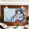 Autumn Girl Tapestry Wall Hanging Home Decor for Bedroom Living Room Dorm Cute Pink Japanese Aesthetic Trendy Wall Art