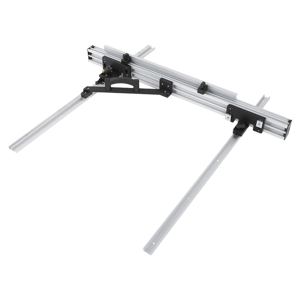 Table Saw Fence Set Black Silver Aluminum Alloy with Fine Adjustment Knob 800mm/1000mm