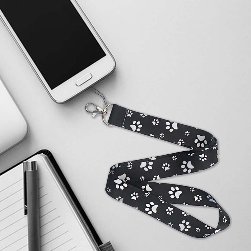 

Intern Grey Camera Strap Mobile Phone Straps Paw Print Neck Strap Badge Lanyard Holder Hang Rope