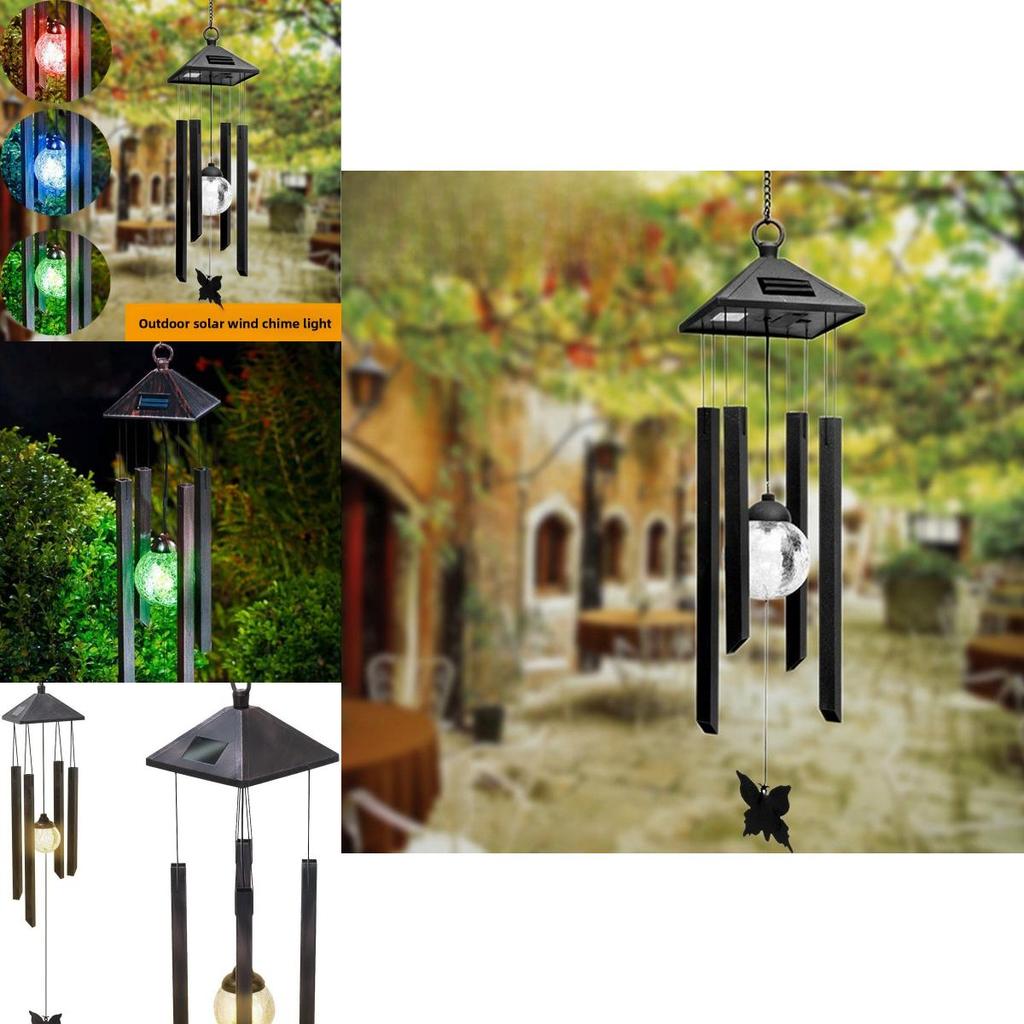 Solar Garden Wind Chime Light With Led Illumination For Lawn Decor