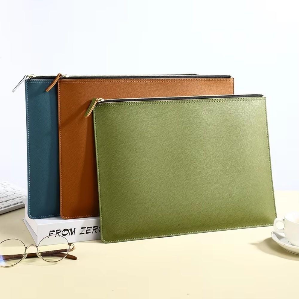 with Zipper Business Briefcase PU Leather Tablet Bag New Slim Tote Bag Professional Use