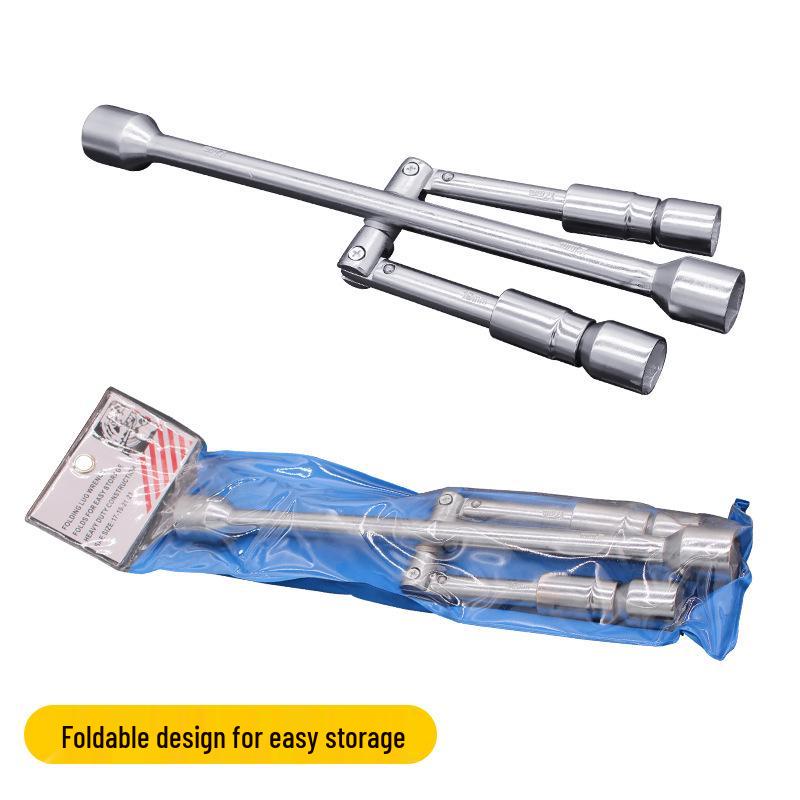 Folding Cross Tire Wrench – Labor-Saving Tool for Easy Tire Change
