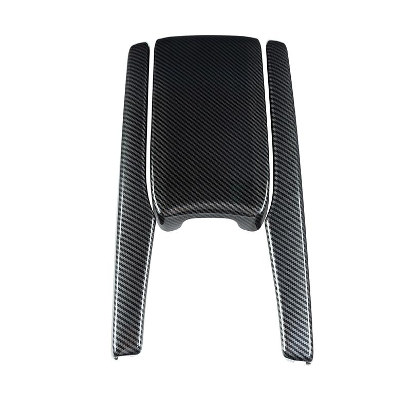 3Pcs Car Carbon Fiber Look Central Armrest Box Panel Cover Sticker For Honda Civic 2016 2017 2018 2019 2020 Interior Parts Decor
